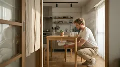 100均でテーブル裏が定位置に、ボックスティッシュを出しっぱなしにしない“隠す収納”2選