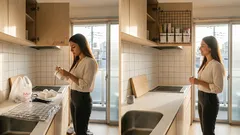 100均3点で完成、ワイヤーネット×くつした整理カップで扉裏が“取り出しやすい定位置”に